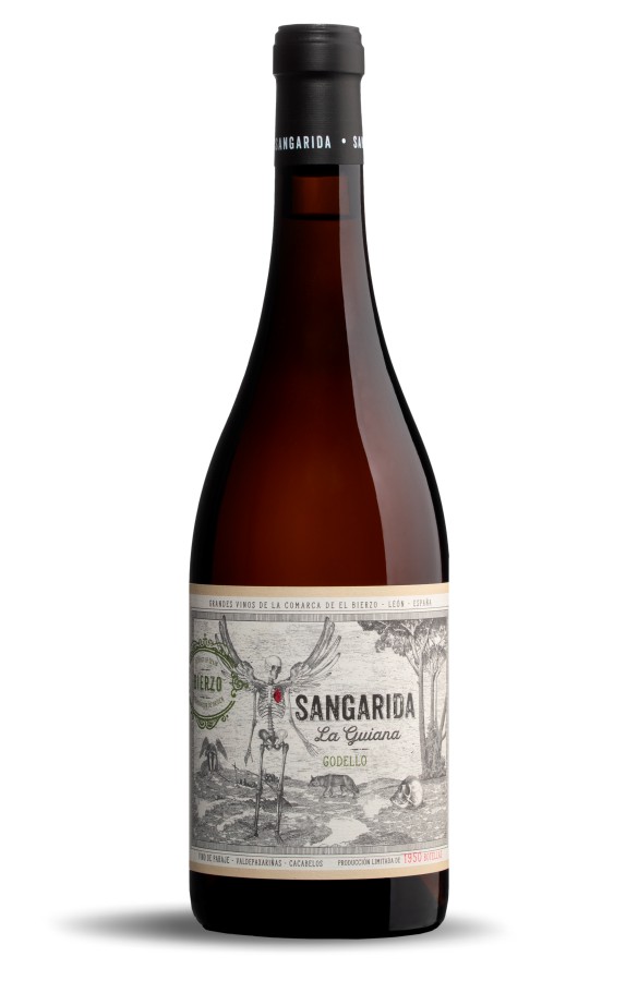 Botella de vino Sangarida La Guiana. DO Bierzo.